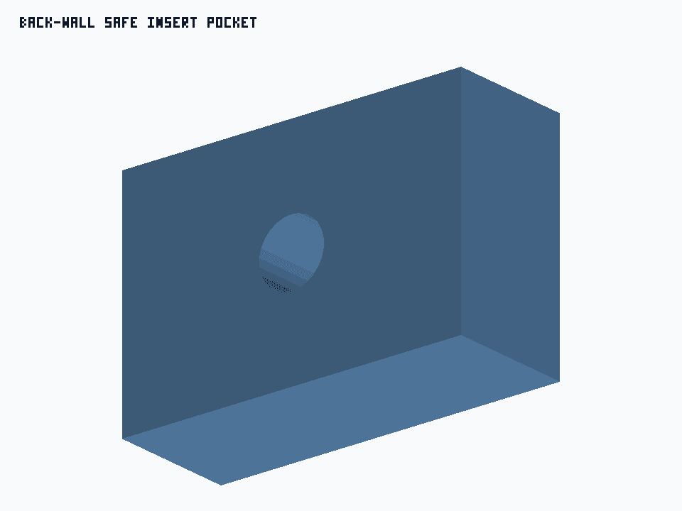 Back-Wall Safe Insert Pocket generated STEP preview