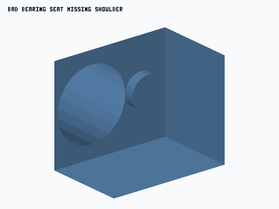 Bad Bearing Seat Missing Shoulder generated STEP preview