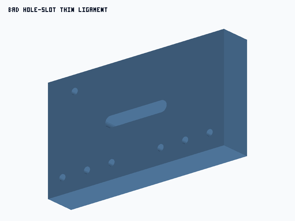 Bad Hole-Slot Thin Ligament generated STEP preview