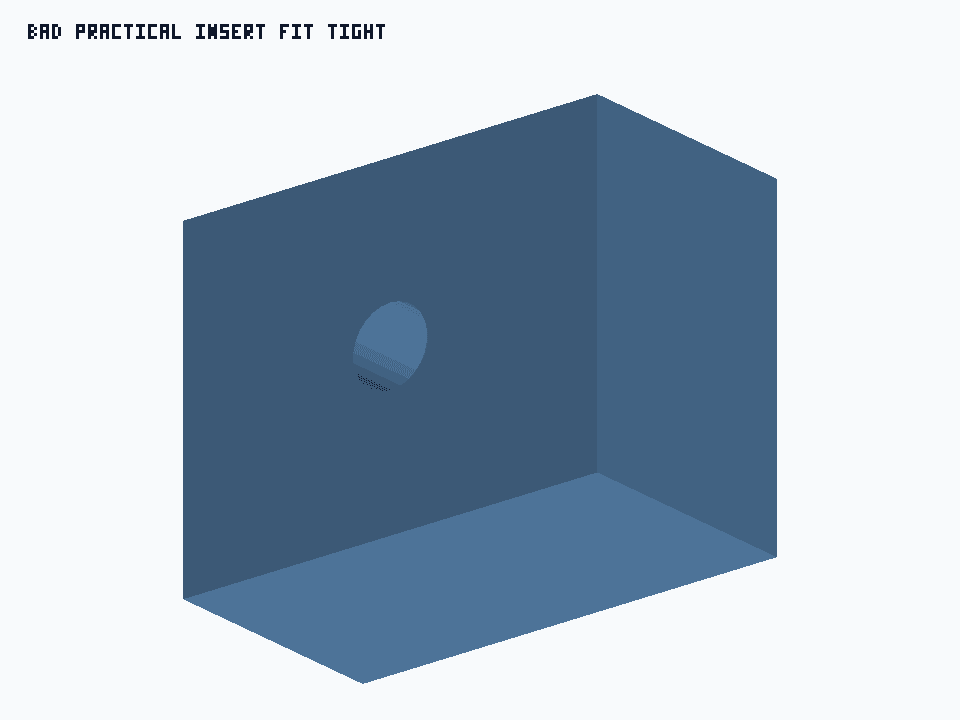 Bad Practical Insert Fit Tight generated STEP preview