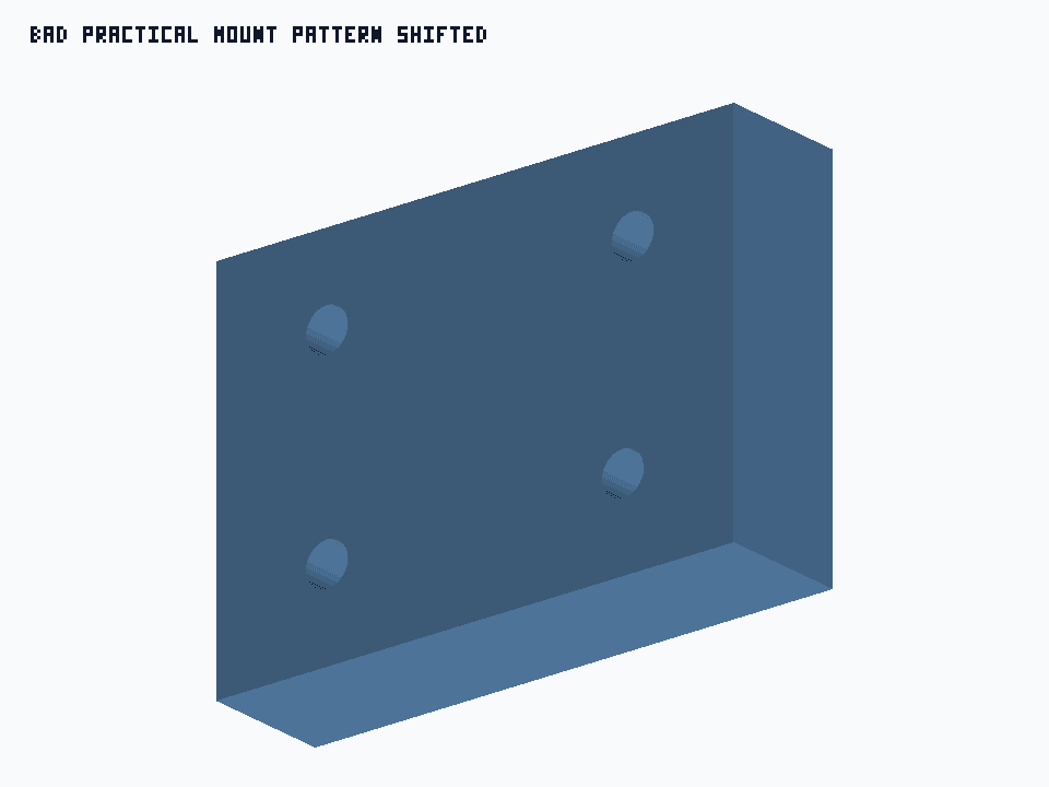 Bad Practical Mount Pattern Shifted generated STEP preview