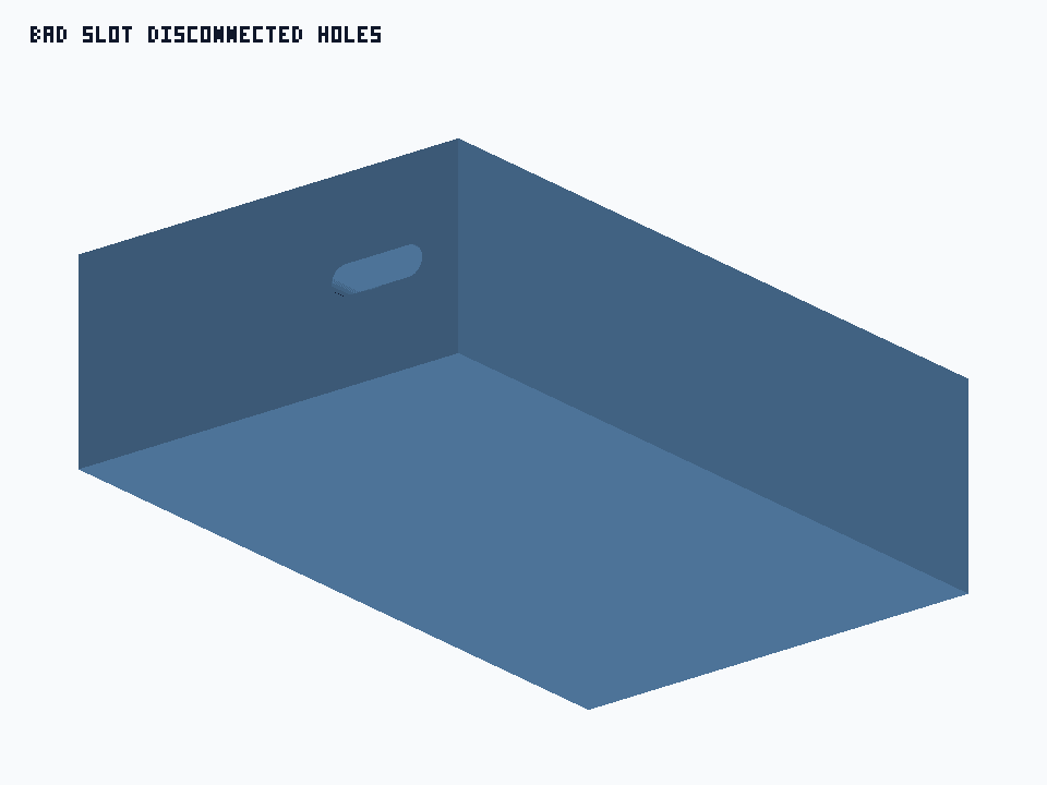 Bad Slot Disconnected Holes generated STEP preview