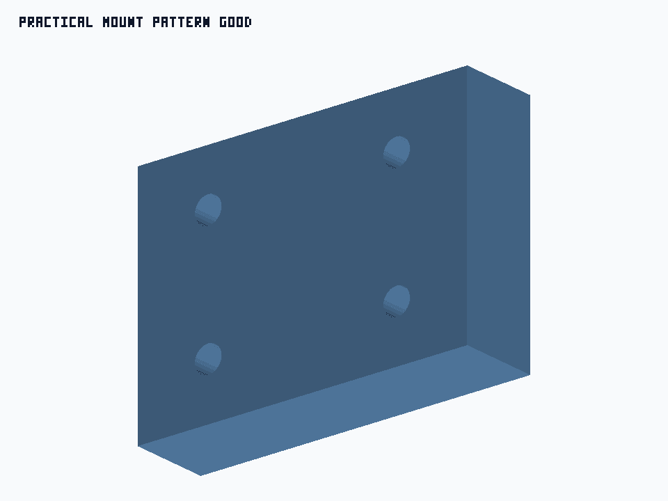 Practical Mount Pattern Good generated STEP preview