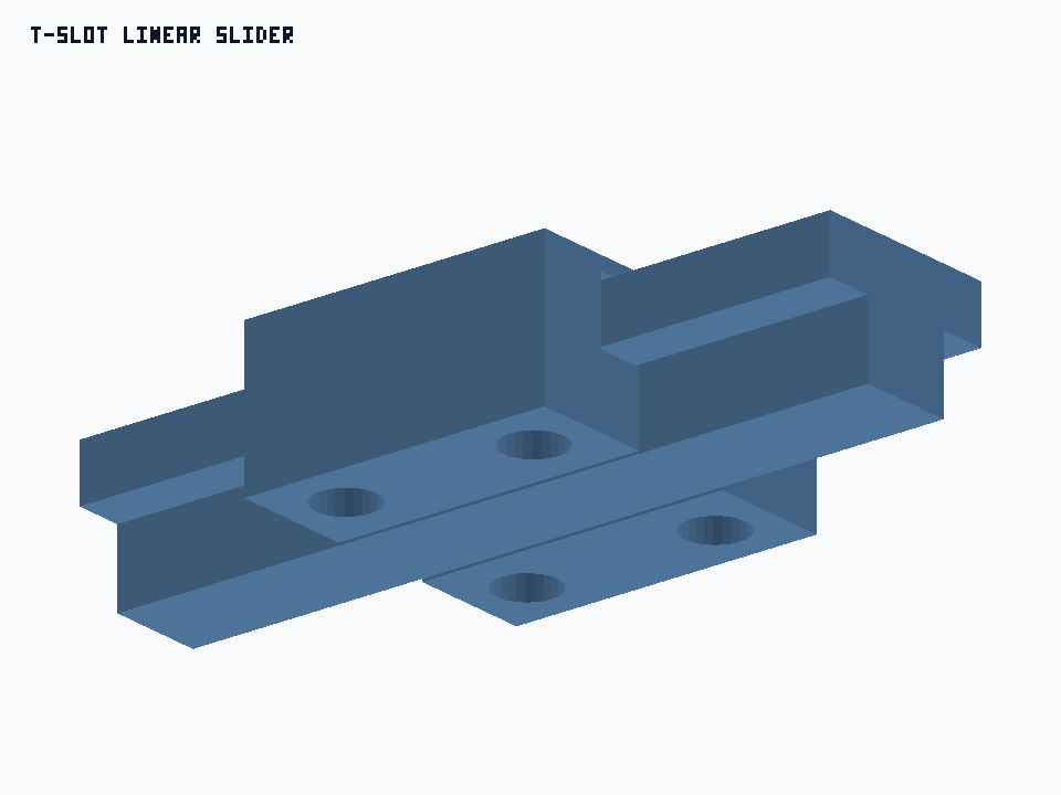 T-Slot Linear Slider generated STEP preview